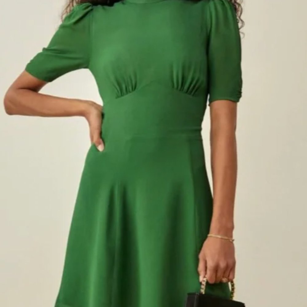 Reformation Maylin Dress - Green - Size 10